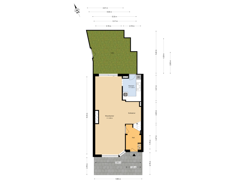 Bekijk plattegrond van Begane Grond Tuin van de Wittstraat 9