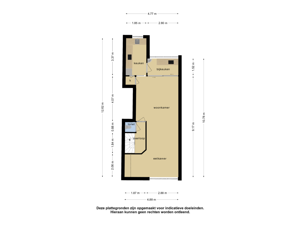 View floorplan of 1e verdieping of J A Alberdingk Thijmstraat 30