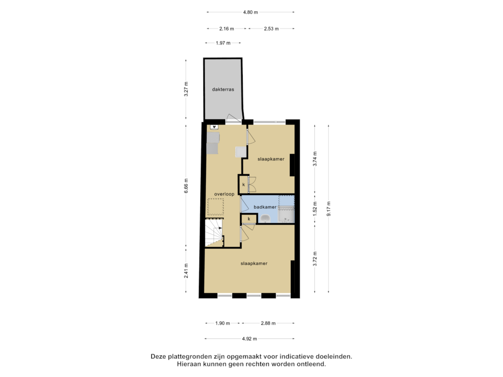 View floorplan of 2e verdieping of J A Alberdingk Thijmstraat 30