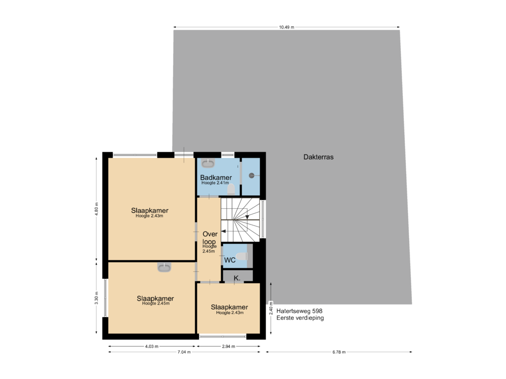 Bekijk plattegrond van Floor 1 van Hatertseweg 598