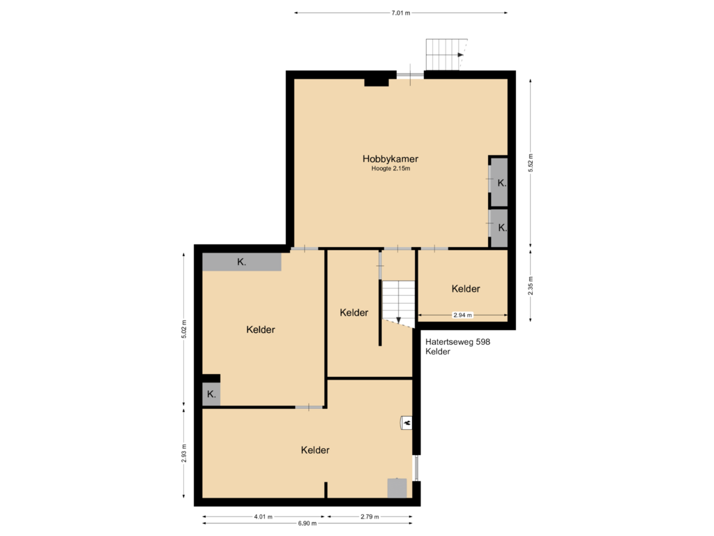 Bekijk plattegrond van Floor 3 van Hatertseweg 598