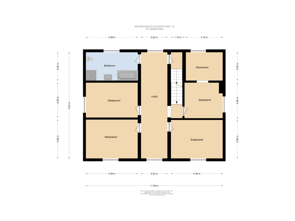 Bekijk plattegrond van 1E Verdieping van Mgr. Buckxstraat 14