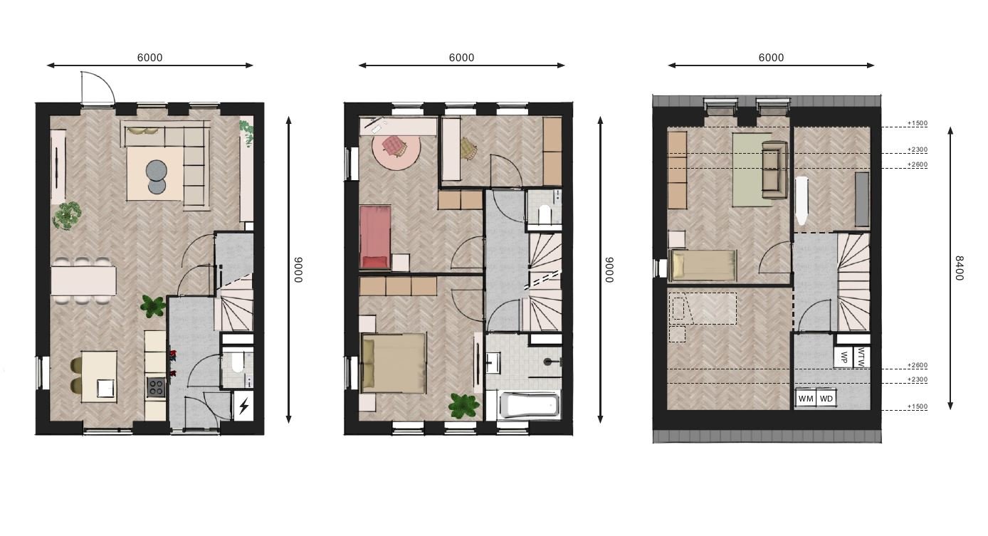 Bekijk foto 4 van 2-onder-1-kapwoningen (Bouwnr. 33)
