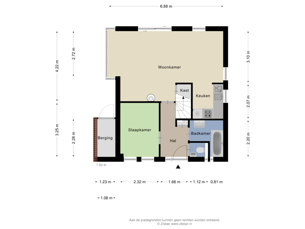 View floorplan of BEGANE GROND of Landweerswal 2-204