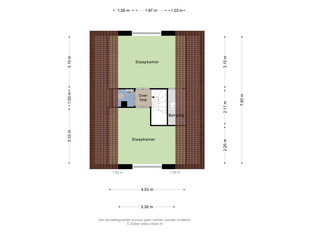 View floorplan of EERSTE VERDIEPING of Landweerswal 2-204