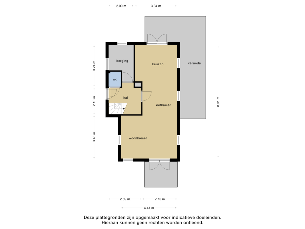 View floorplan of Begane grond of Groeneweg 1-0054