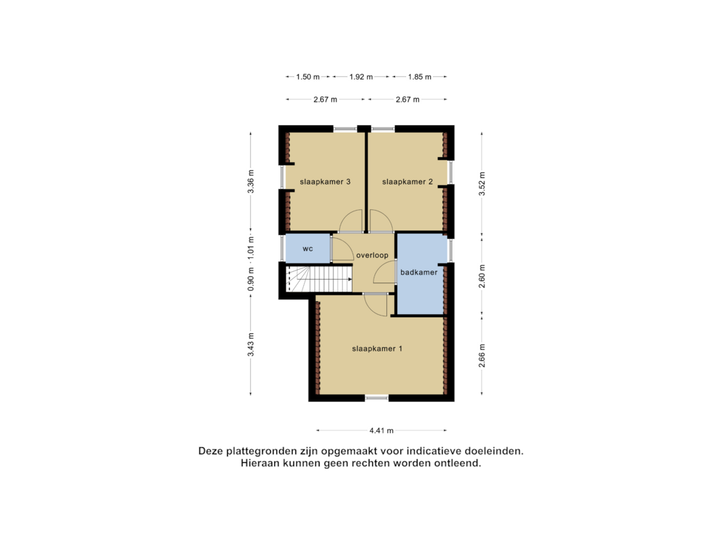 View floorplan of 1e verdieping of Groeneweg 1-0054