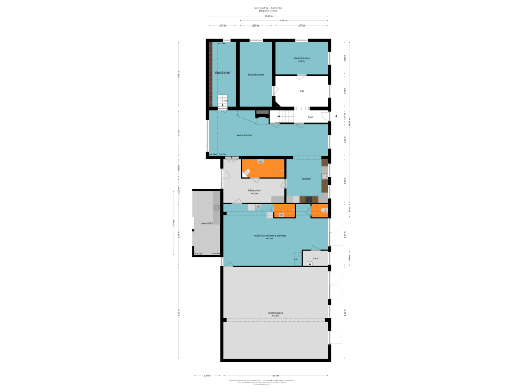 Bekijk plattegrond van BEGANE GROND van De Hoof 12