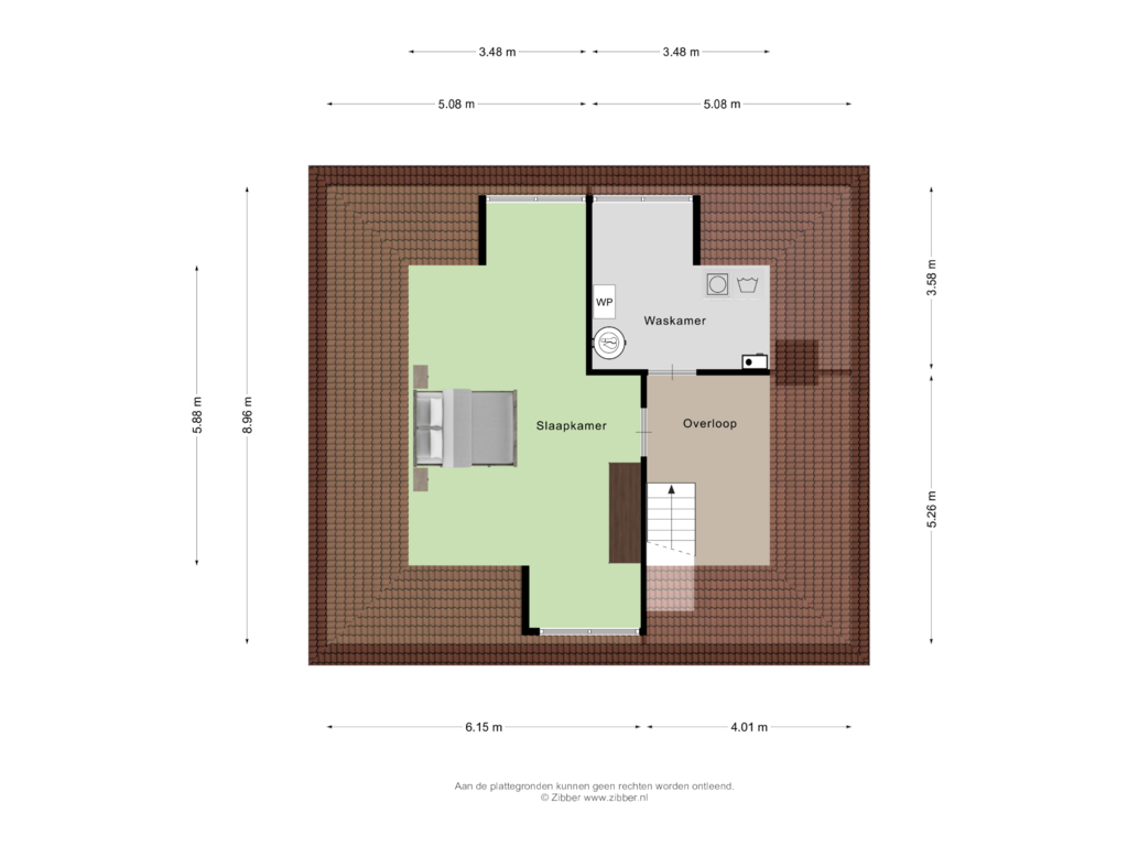 Bekijk plattegrond van TWEEDE VERDIEPING van Brandestraat 3