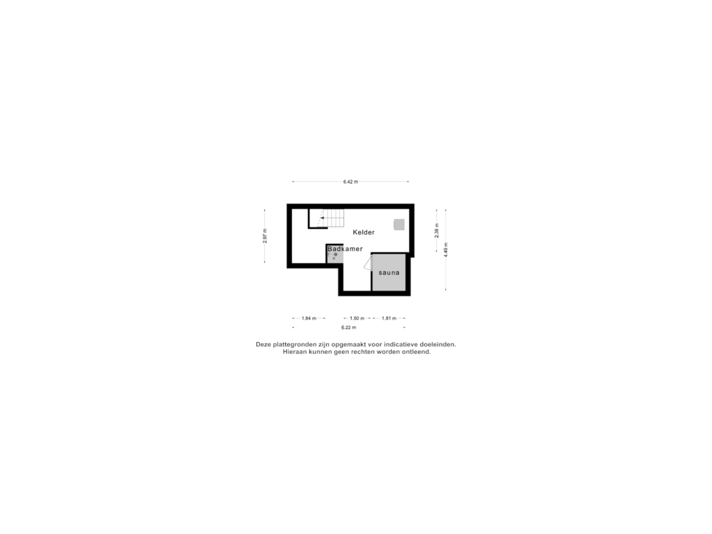 View floorplan of kelder of Zwaanweg 12-R