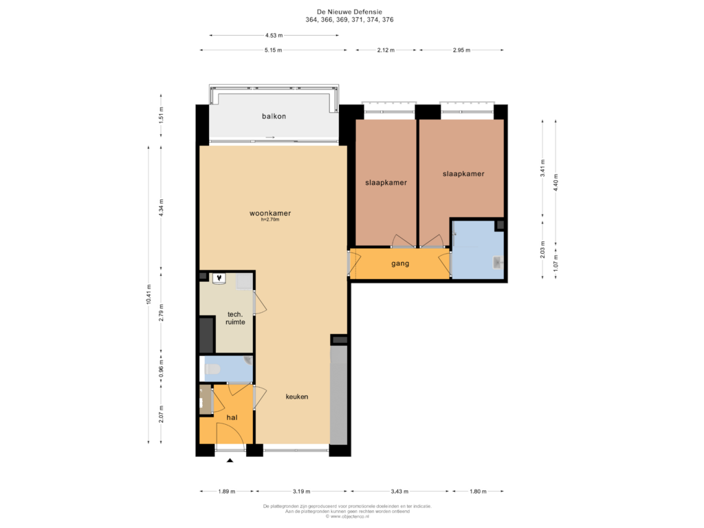 Bekijk plattegrond van TWEEDE VERDIEPING van De Nieuwe Defensie | Appartement L (Bouwnr. 364)