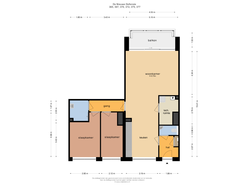 Bekijk plattegrond van TWEEDE VERDIEPING van De Nieuwe Defensie | Appartement L (Bouwnr. 365)