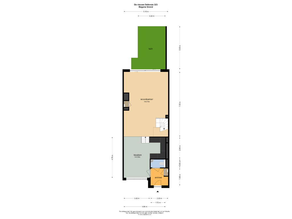 Bekijk plattegrond van BEGANE GROND van De Nieuwe Defensie | Tuinwoning (Bouwnr. 323)