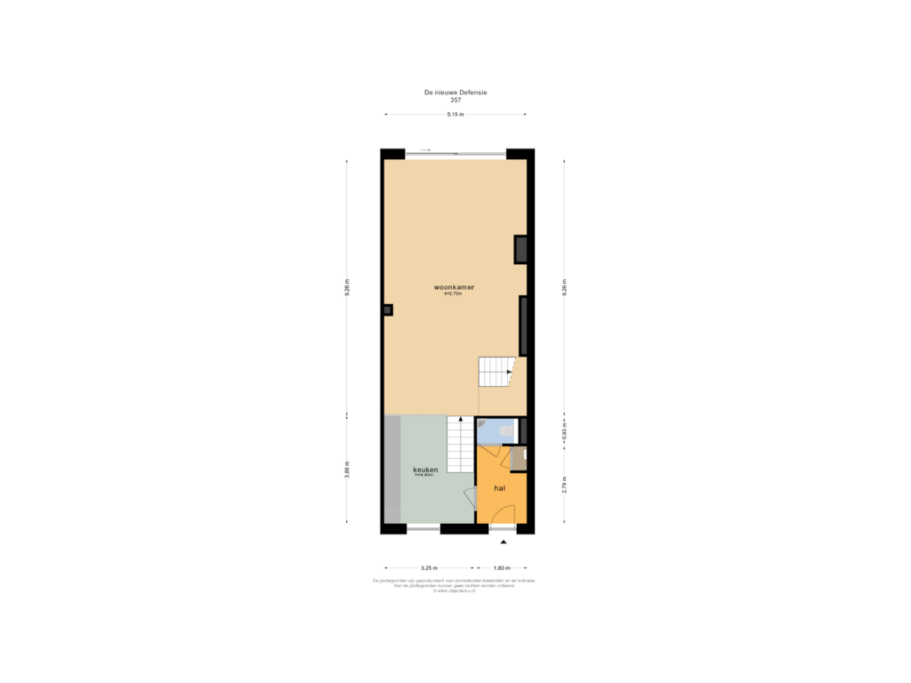 Bekijk plattegrond van BEGANE GROND van De Nieuwe Defensie | Tuinwoning (Bouwnr. 357)