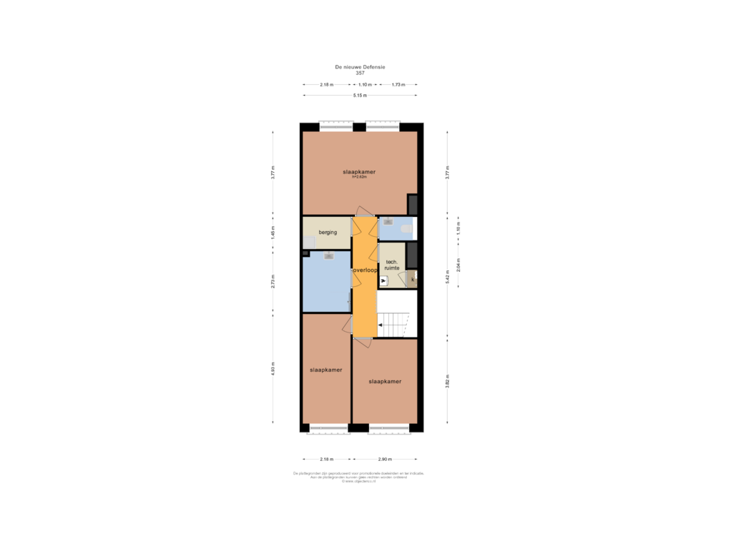 Bekijk plattegrond van EERSTE VERDIEPING van De Nieuwe Defensie | Tuinwoning (Bouwnr. 357)