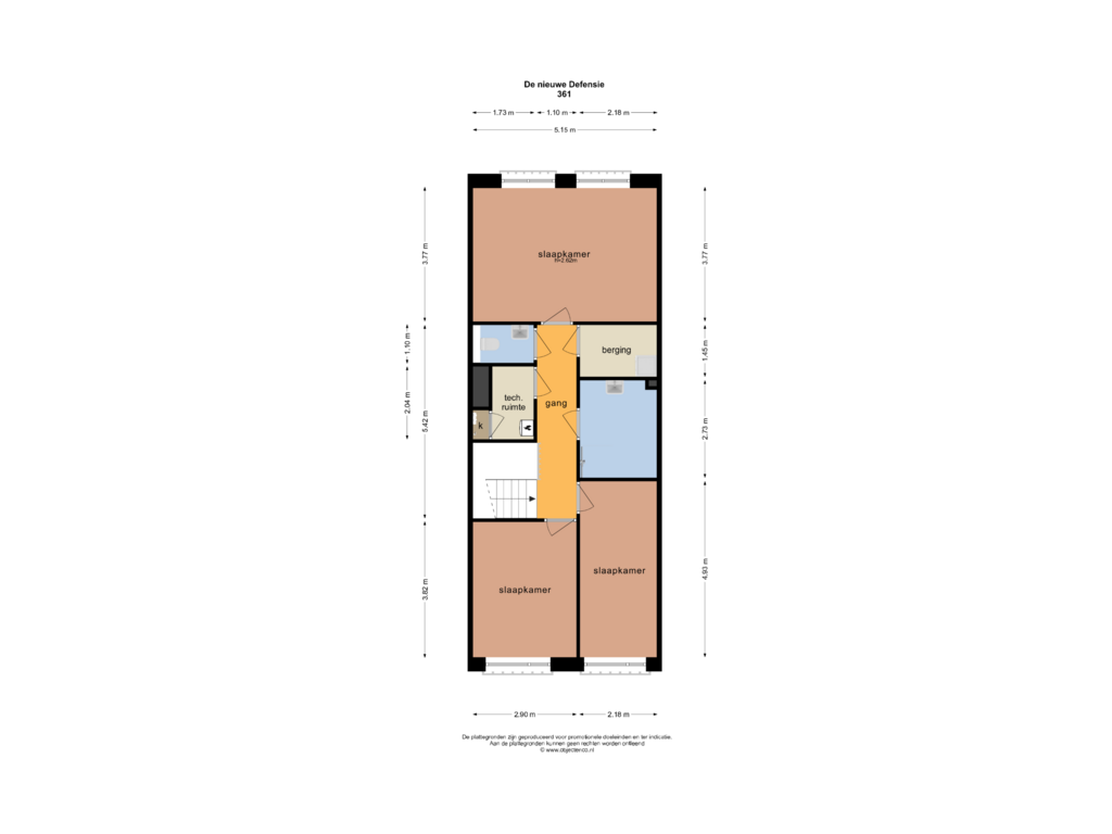 View floorplan of EERSTE VERDIEPING of De Nieuwe Defensie | Tuinwoning (Bouwnr. 361)