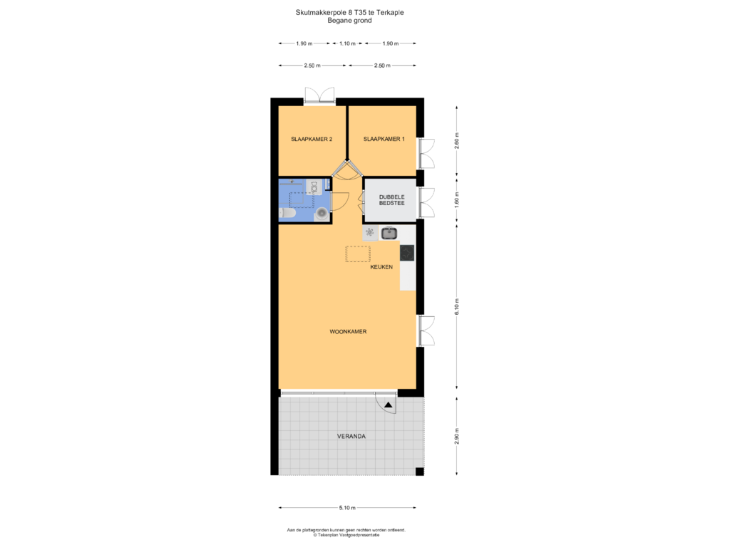 Bekijk plattegrond van Begane grond van Skûtmakkerspôle 8-T23