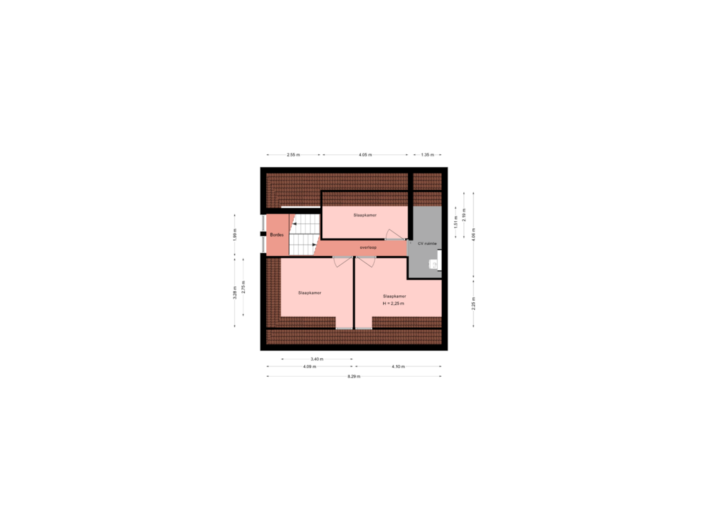 View floorplan of 2e Verdieping of Veldstraat 2