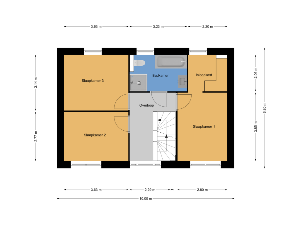 View floorplan of Eerste verdieping of Taylor (Bouwnr. 3)