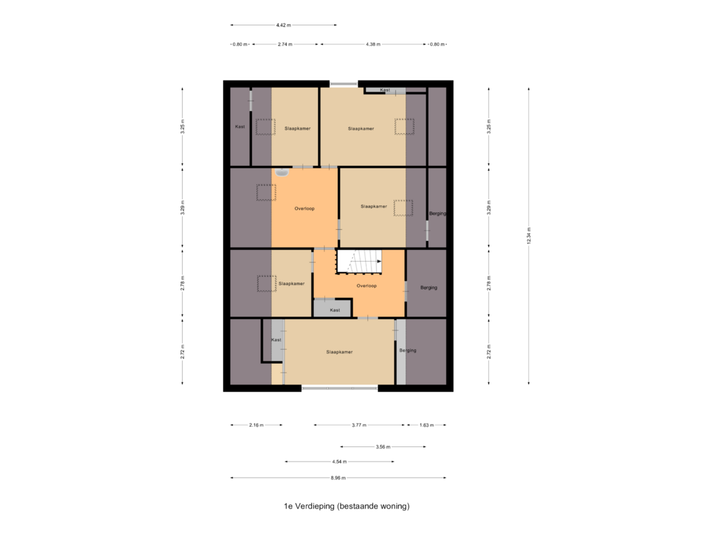 View floorplan of 1e Verdieping (bestaande woning) of Damweg 237