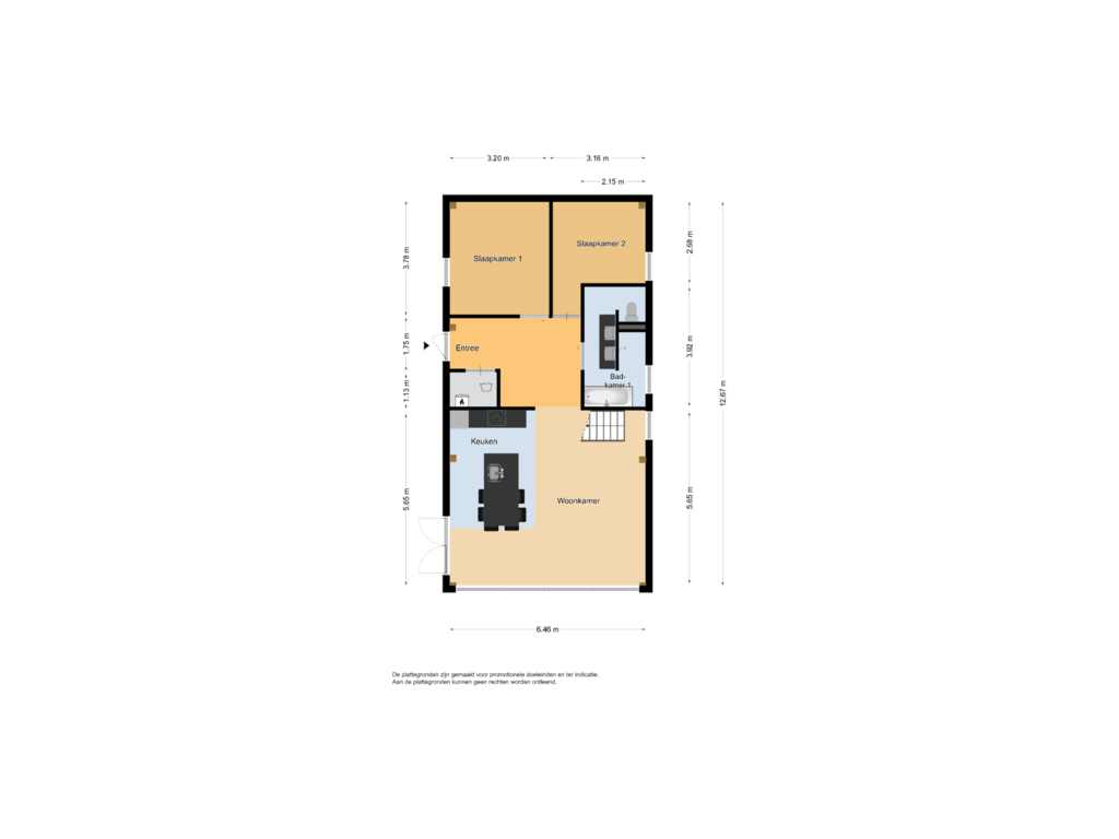 View floorplan of Begane grond of Kievit 12-B 674