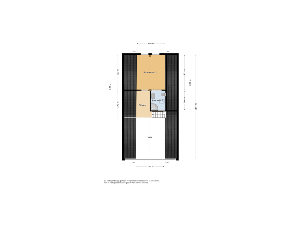 View floorplan of 1e verdieping of Kievit 12-B 674