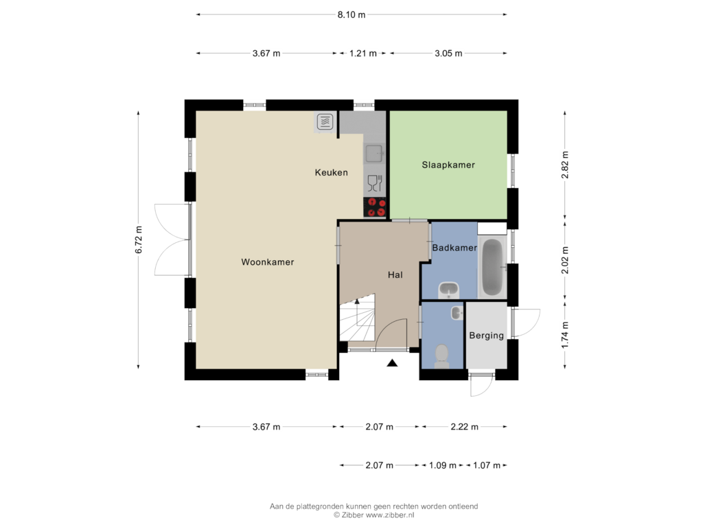 Bekijk plattegrond van Begane grond van Tunnelweg 7-F179