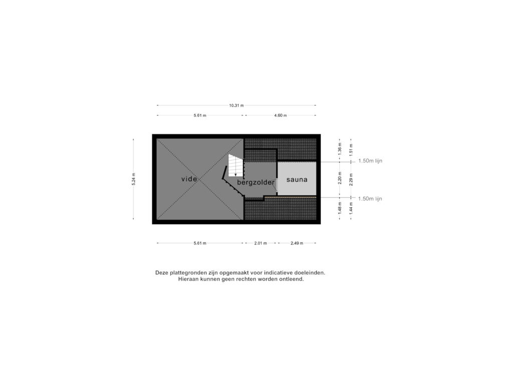 Bekijk plattegrond van Bijgebouw  1  - 1e verdieping van Dorpsstraat 55