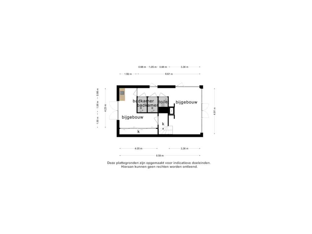 Bekijk plattegrond van Bijgebouw  2  - Begane grond van Dorpsstraat 55