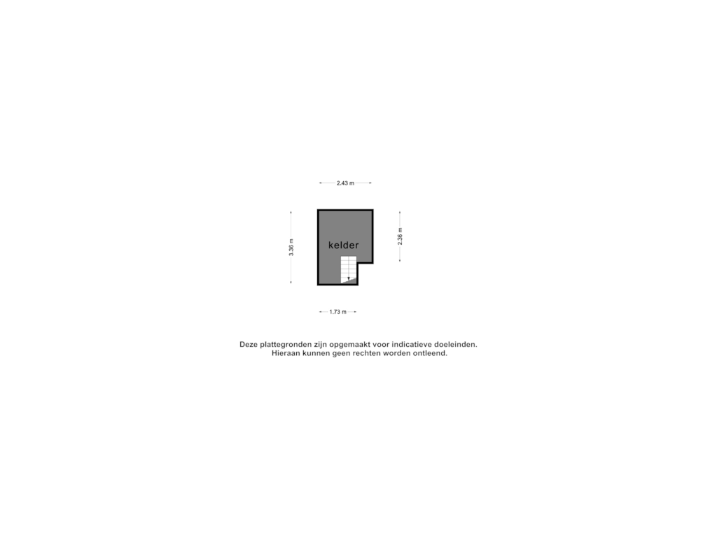 Bekijk plattegrond van Berging  -  3  Kelder van Dorpsstraat 55