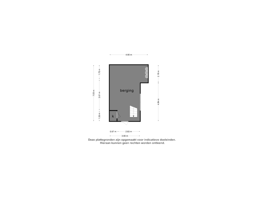 Bekijk plattegrond van Berging  -  3  Begane grond van Dorpsstraat 55