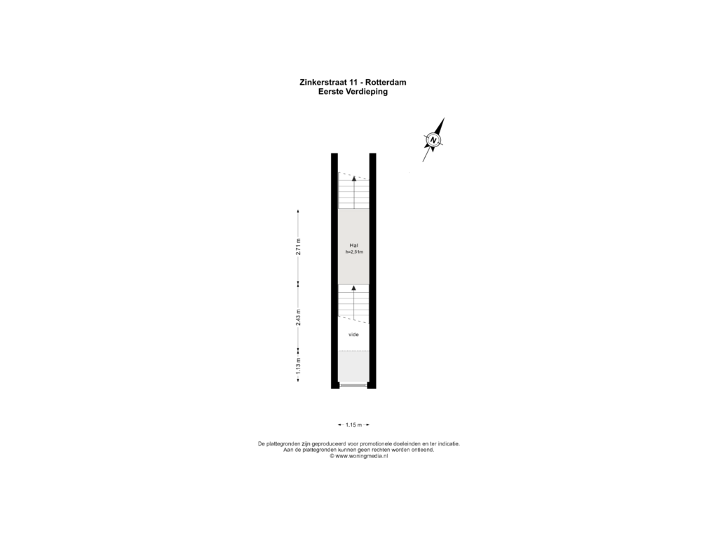 Bekijk plattegrond van Eerste Verdieping van Zinkerstraat 11