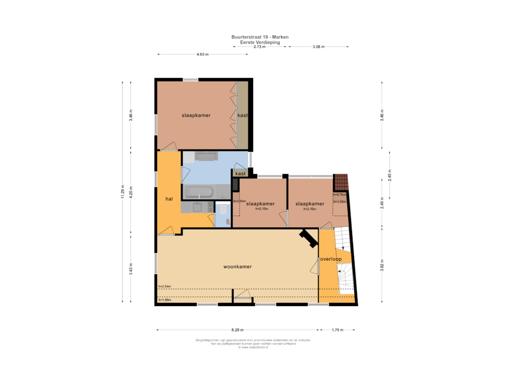 Bekijk plattegrond van EERSTE VERDIEPING van Buurterstraat 19