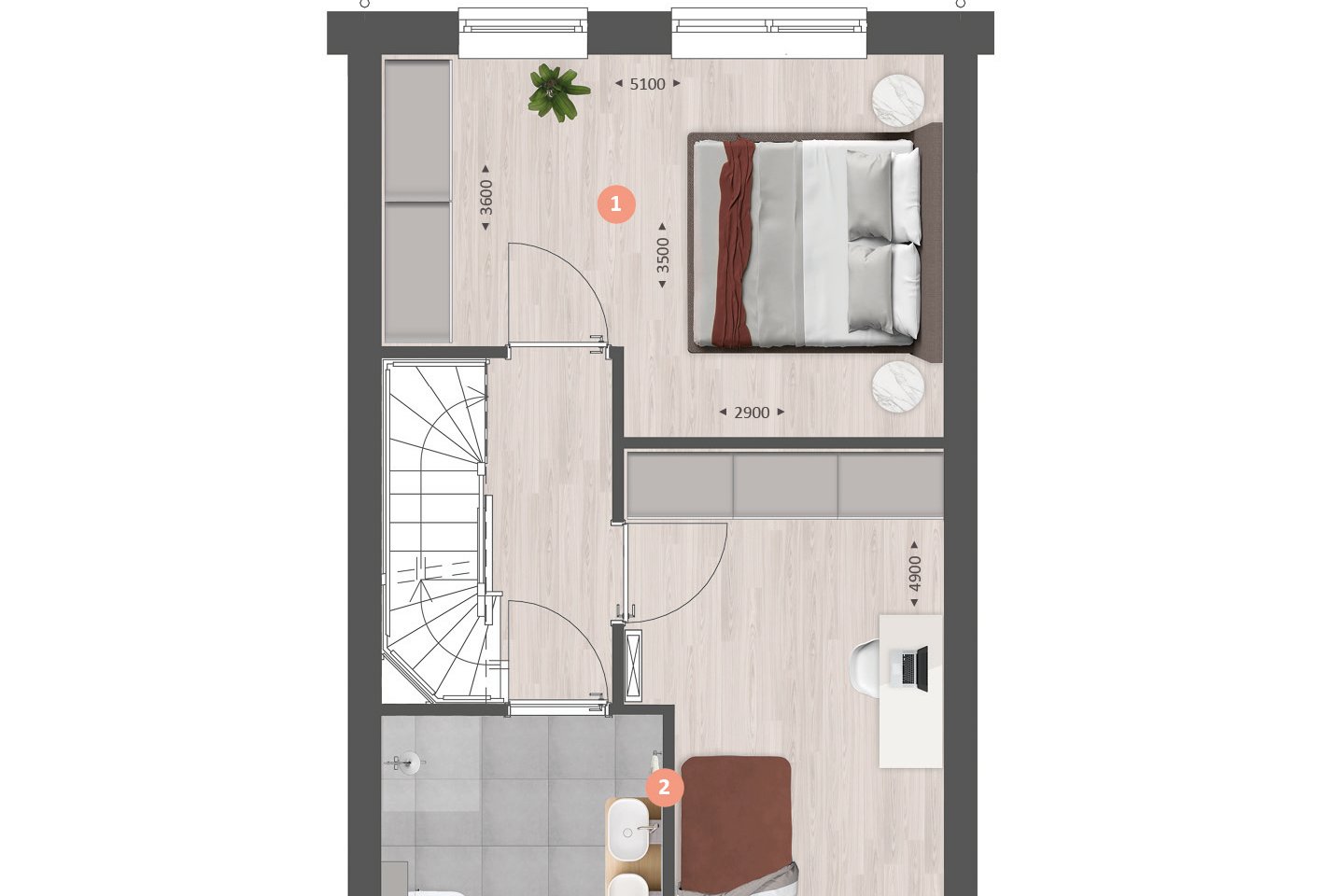 Bekijk foto 5 van De Heerdgang | C2 | 59 | Tussenwoning (Bouwnr. 59)