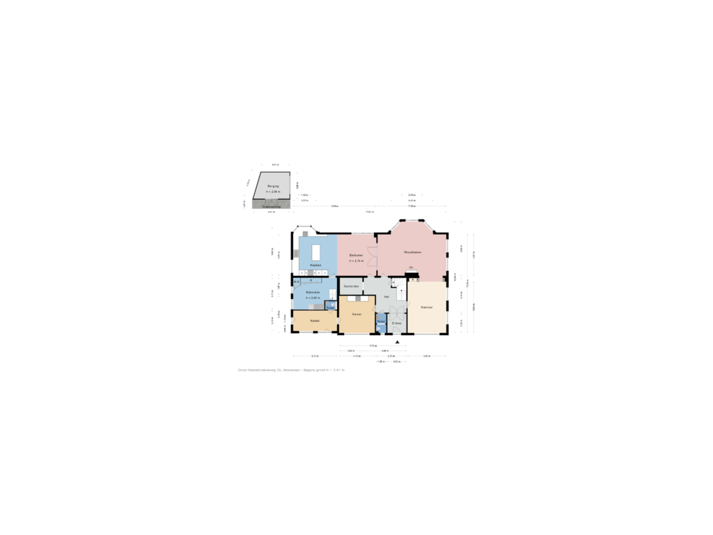 View floorplan of Begane grond of Groot Haesebroekseweg 55