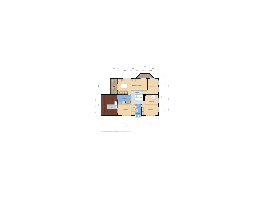 View floorplan of 1e verdieping of Groot Haesebroekseweg 55