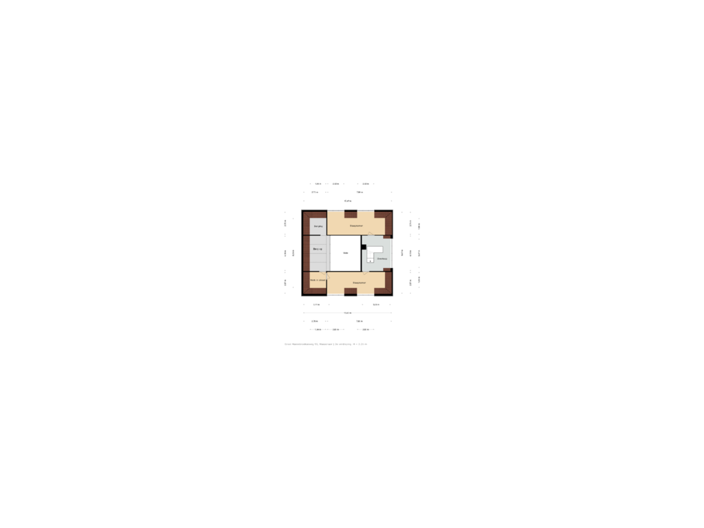 View floorplan of 2e verdieping of Groot Haesebroekseweg 55