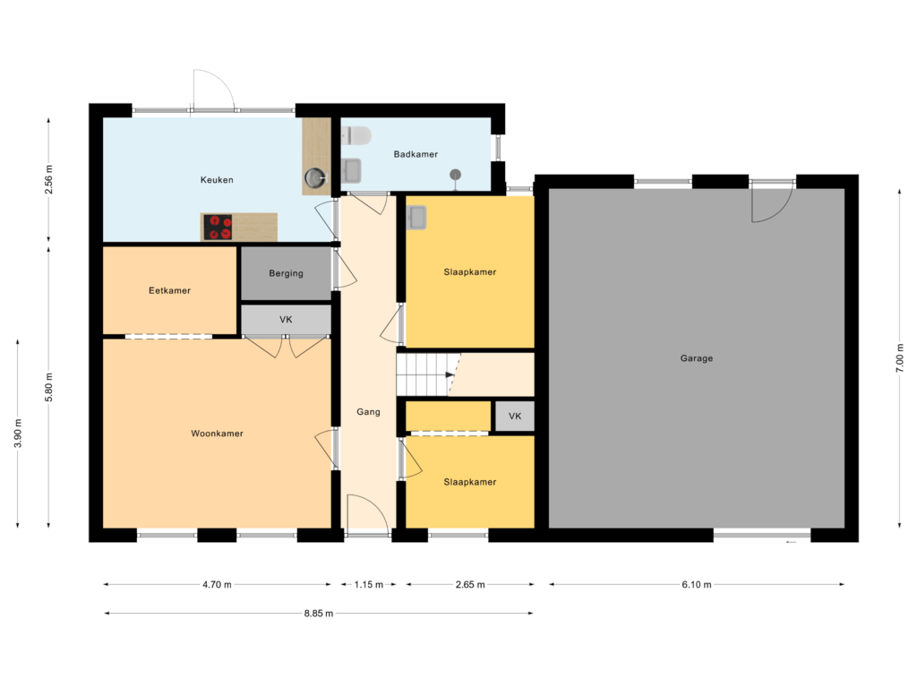 Bekijk plattegrond van Begane Grond van Dorpsstraat 29