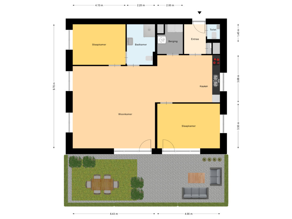 Bekijk plattegrond van Appartement 6 BG van Kloosterlaan 62