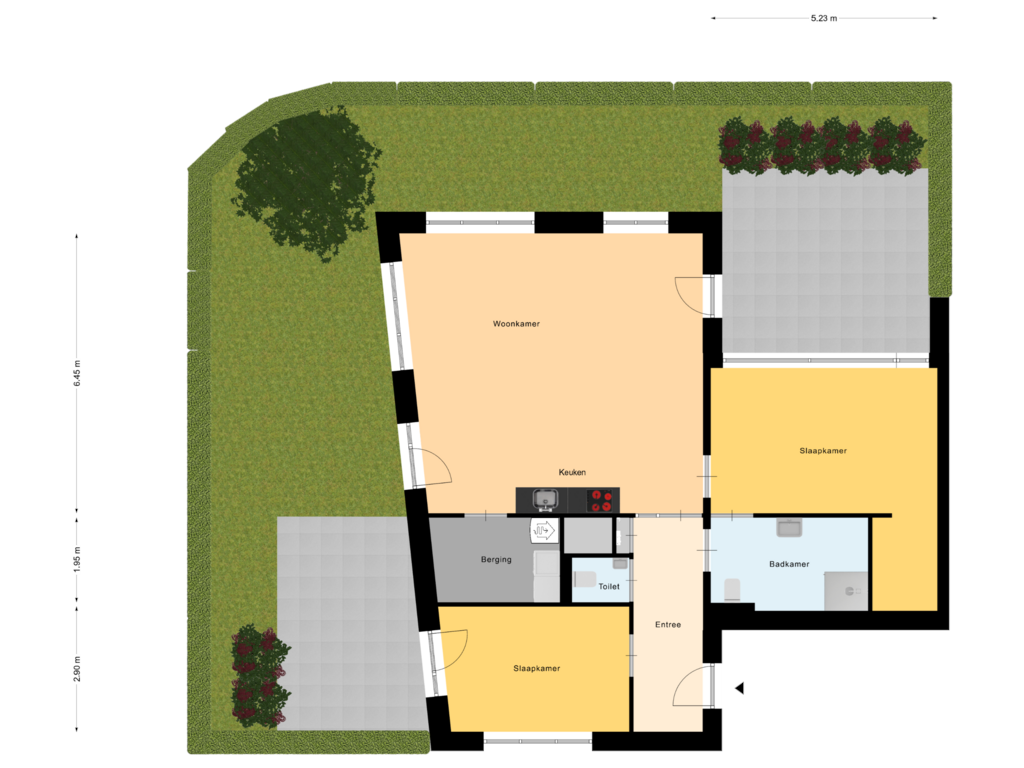 Bekijk plattegrond van Appartement 1 van Kloosterlaan 64