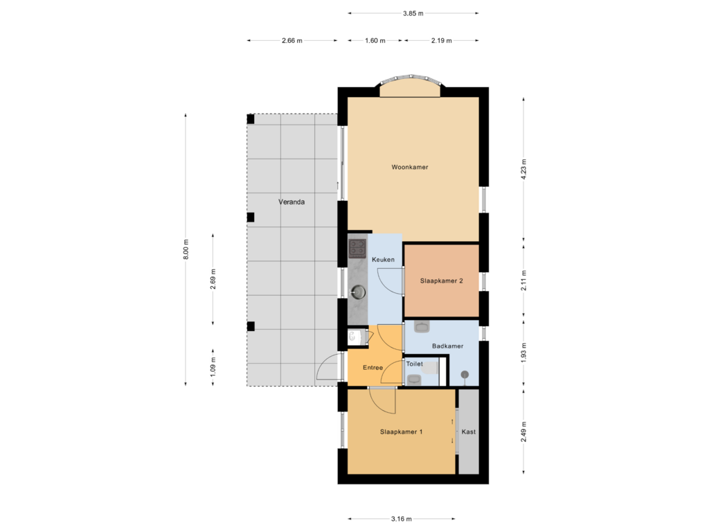 View floorplan of Plattegrond of Buinerweg 8-76