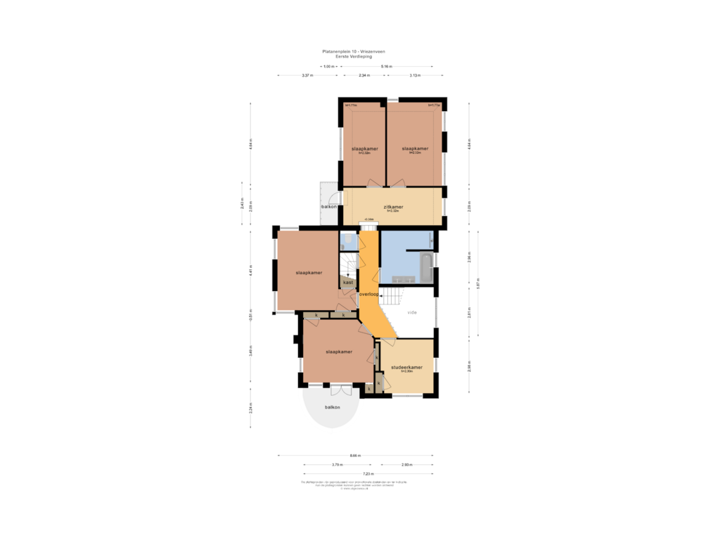 View floorplan of EERSTE VERDIEPING of Platanenplein 10