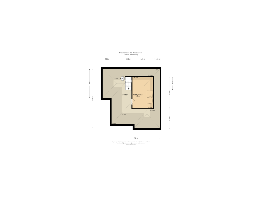 View floorplan of TWEEDE VERDIEPING of Platanenplein 10