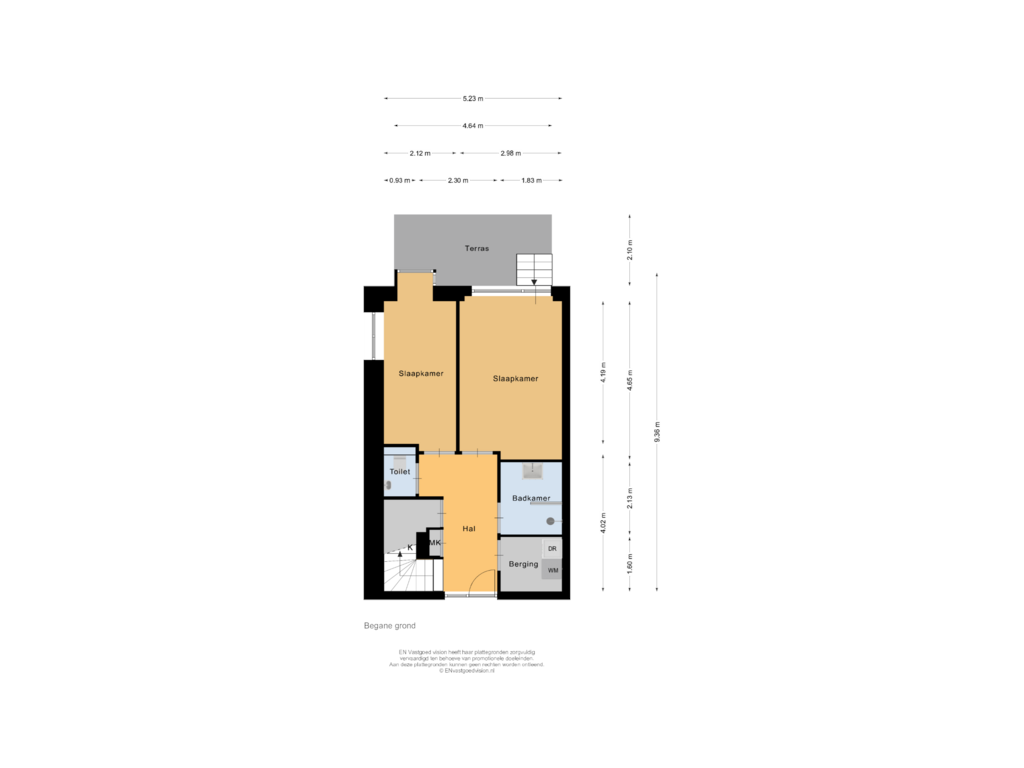 View floorplan of Begane grond of Waterwoning (Bouwnr. 1144)