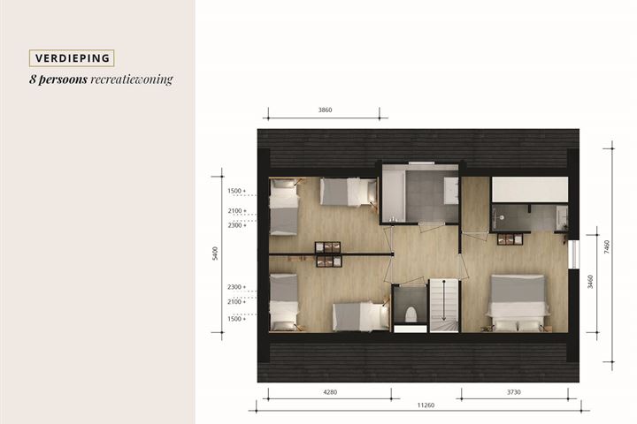 Bekijk foto 11 van 8 Persoons recreatiewoningen (Bouwnr. 186)