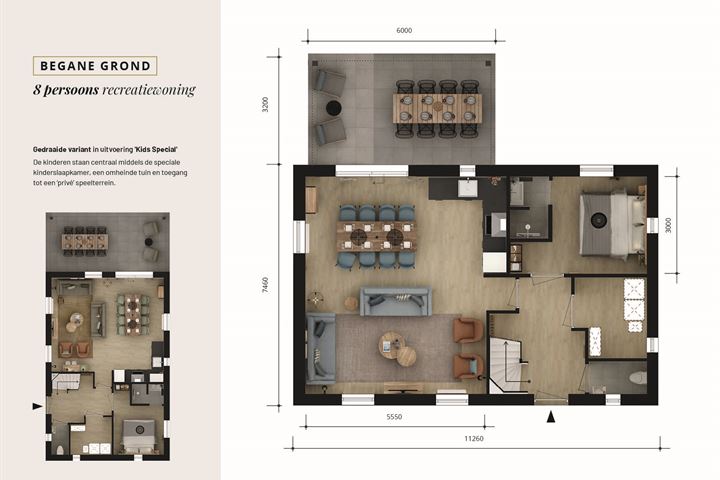 Bekijk foto 9 van 8 Persoons recreatiewoningen (Bouwnr. 204)