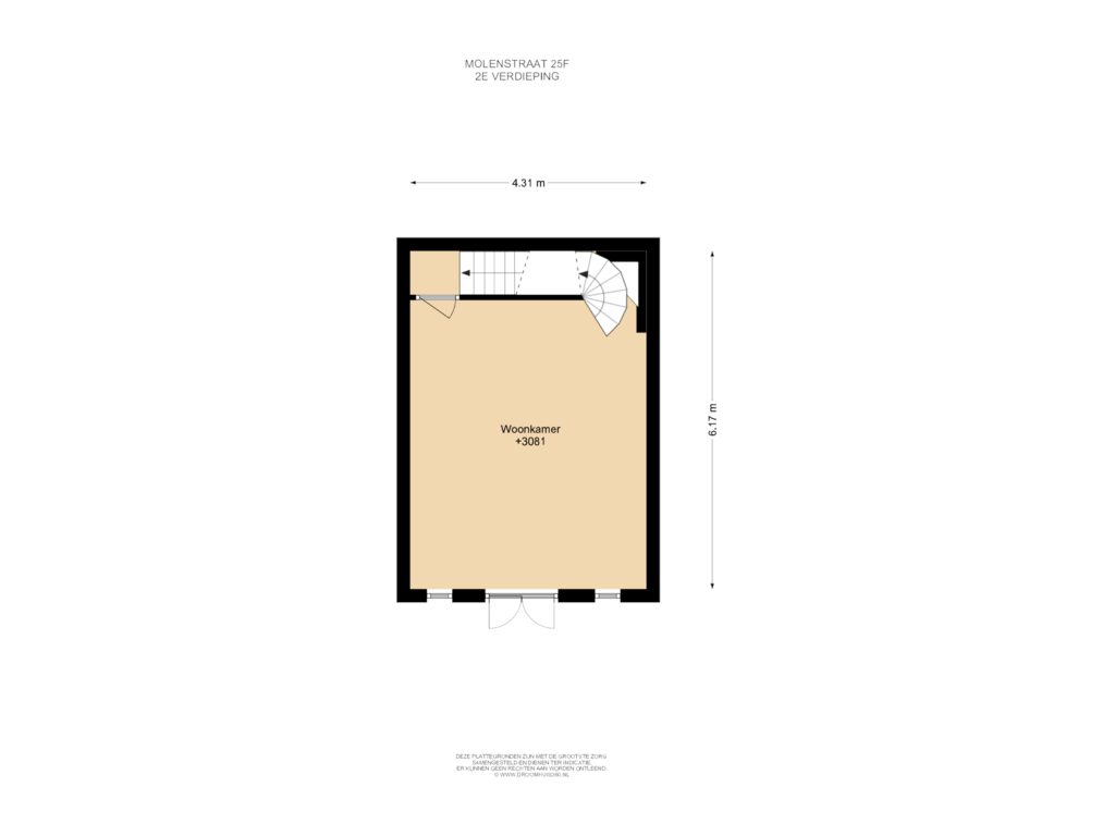 Bekijk plattegrond van 2E Verdieping van Molenstraat 25-F