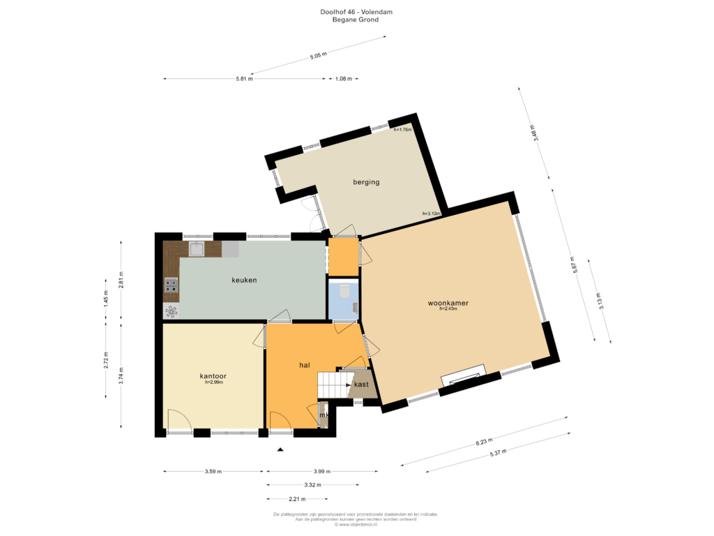 Bekijk plattegrond van BEGANE GROND van Doolhof 46