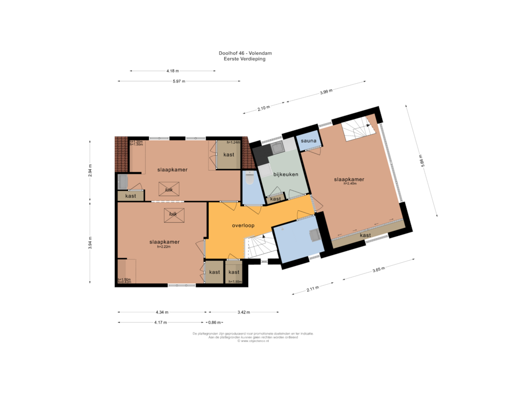 Bekijk plattegrond van EERSTE VERDIEPING van Doolhof 46