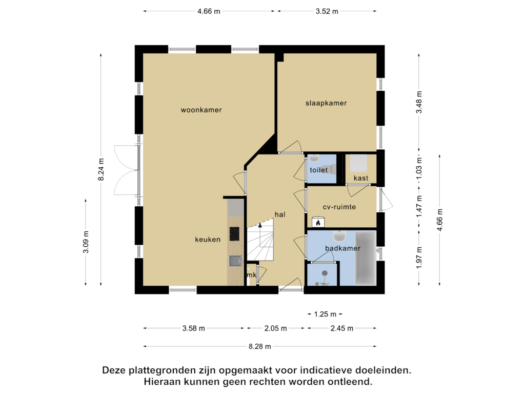 Bekijk plattegrond van begane grond van Buinerweg 8-265